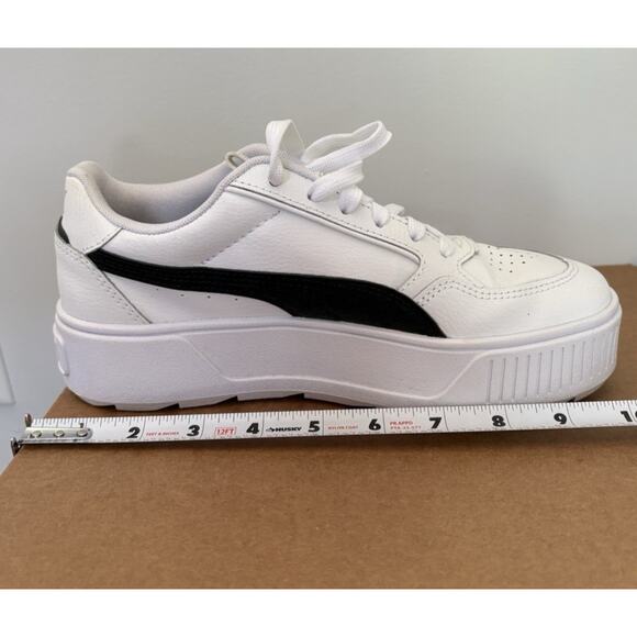 PUMA Smash v3 Platform Sneakers Size 7 White/Black/Gold School Tennis Casual - Picture 11 of 11